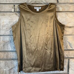 Worlds Apart Metallic Gold Sleeveless Blouse